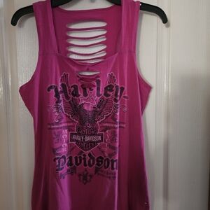 Harley-Davidson Fuchsia Women's Tank with Graphic Design